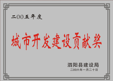 城市开发贡献奖